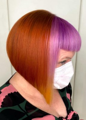Copper Pink yellow purple hair by Pulpriot at the klinik