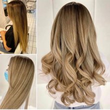 Before and after from brassy blonde to cool blonde by Leyla at the klinik salon London